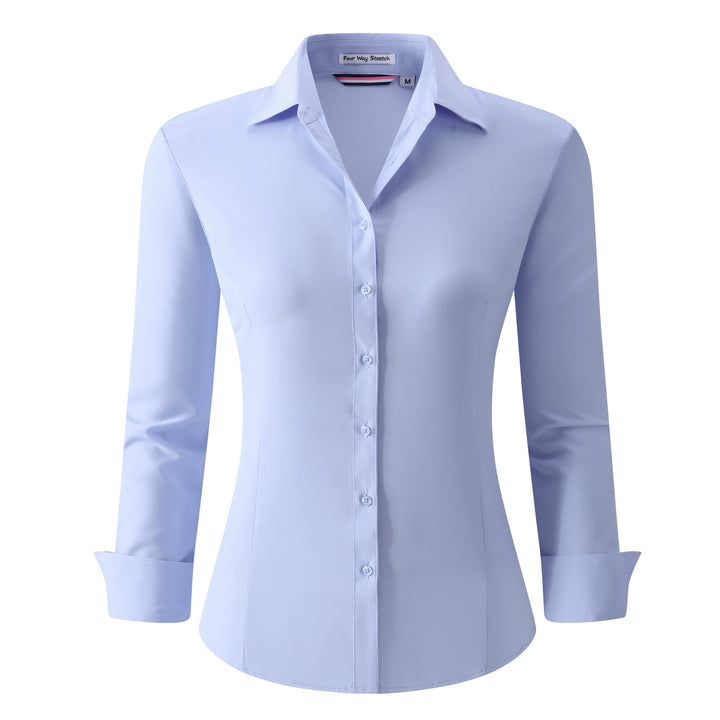 Alex Vando Bluse Damen Langarm Hemd Damen Stretch – Business Button Down Shirts, Bügelfrei Arbeitshe