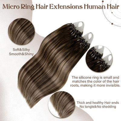 Hetto Extensions Echthaar Microring Ombre Extensions Microring Echthaar Remy Micro Loop Extensions E