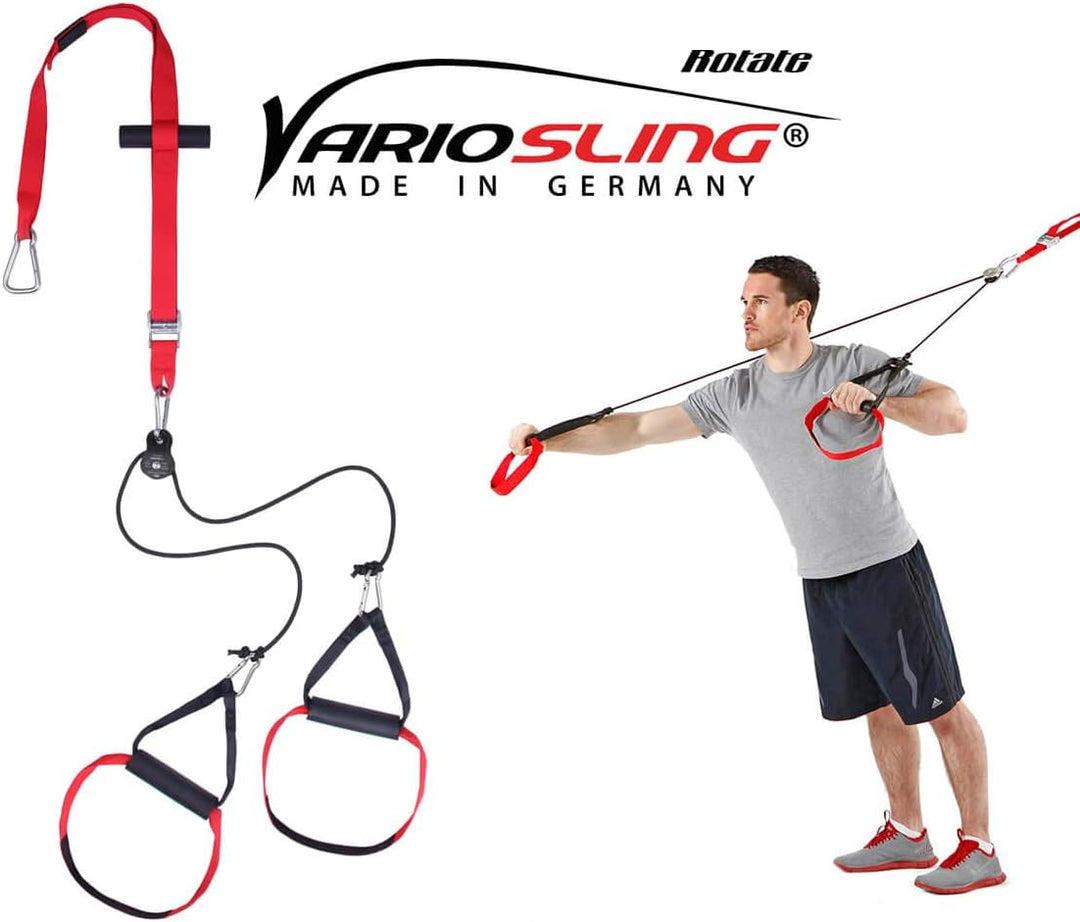 Variosling® Sling Trainer mit Umlenkrolle mit Griffschlaufen inkl. 2X Schlingentrainer DVD, Türanker
