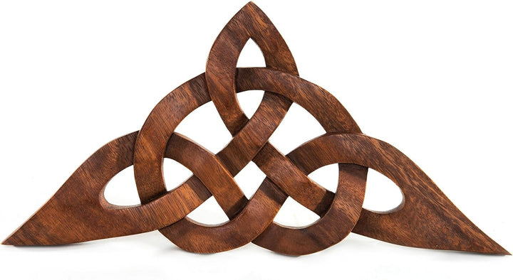 Windalf Handgearbeitetes Rustikales Holzbild Keltischer Knoten DIATHAN 35 cm Holzornament Wandbild S