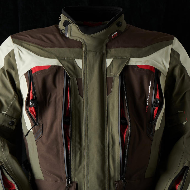 Furygan Men's Voyager 3C Motorradjacke, Kaffee-Perlmutt-Khaki, M