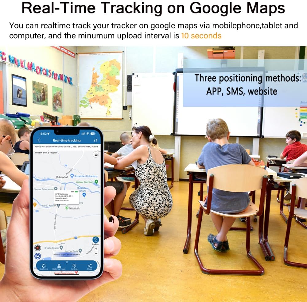 TKMARS GPS Mini Tracker 4G TK901, Klein GPS Finder mit Magnet Echtzeit Versteckt Ortungsgerät Auflad