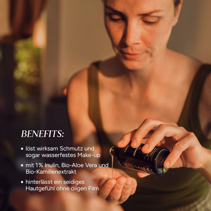JUNGLÜCK Reinigungsöl Gesicht - Vegan | Natürliches Cleansing Oil mit hochwertigem BIO Arganöl, Jojo