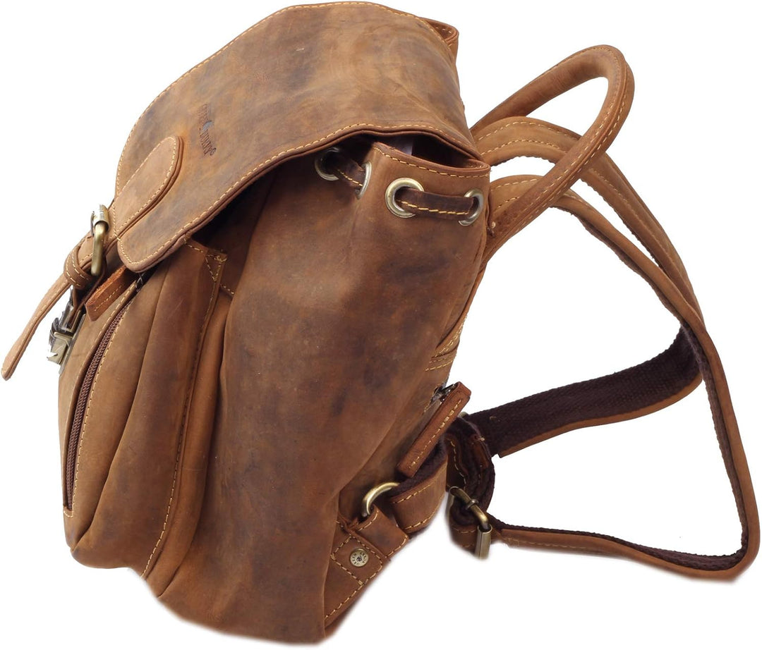 Greenburry Vintage Rucksack Braun 28x28x12cm Tasche Ledertasche