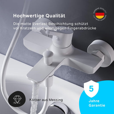 AM.PM X-Joy S FXB10033 Wassersparende Wannen- und Brausebatterie kraztfest, leicht zu reinigen, Bade