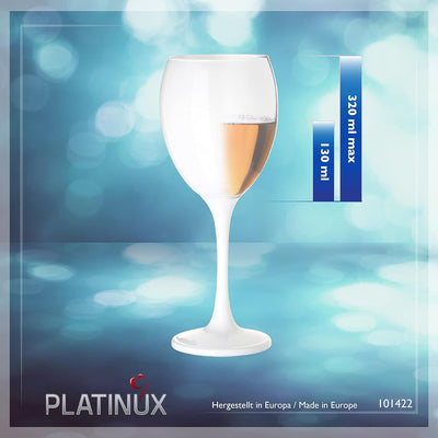 PLATINUX Weisse Weingläser Set 6 Teilig 320ml aus Glas massiv Getränkeglas Weissweingläser Rotweingl