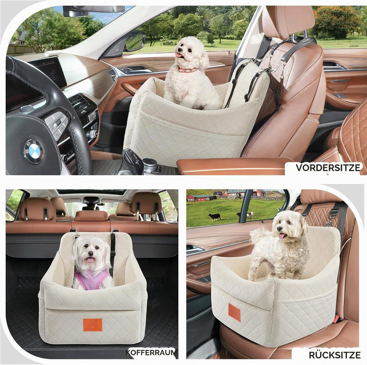 Hunde-Autositz für kleine/mittlere Hunde, Hundeautositz mit Dicker Polsterung unter 15,9 kg, Abnehmb