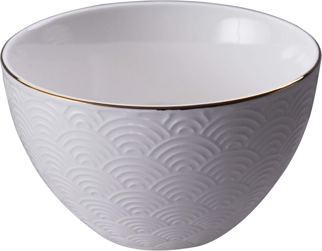 TOKYO design studio Nippon White 4-er Schalen-Set weiss, mit Gold-Rand, Ø 11,6 cm, 6,4 cm hoch, ca.