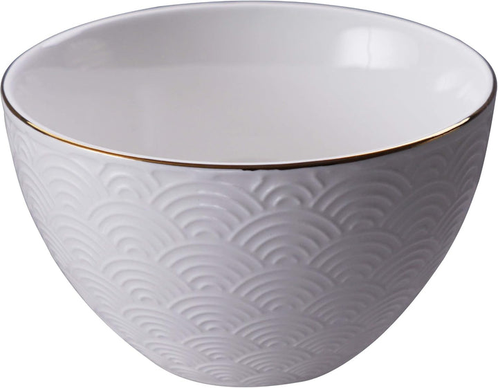 TOKYO design studio Nippon White 4-er Schalen-Set weiss, mit Gold-Rand, Ø 11,6 cm, 6,4 cm hoch, ca.