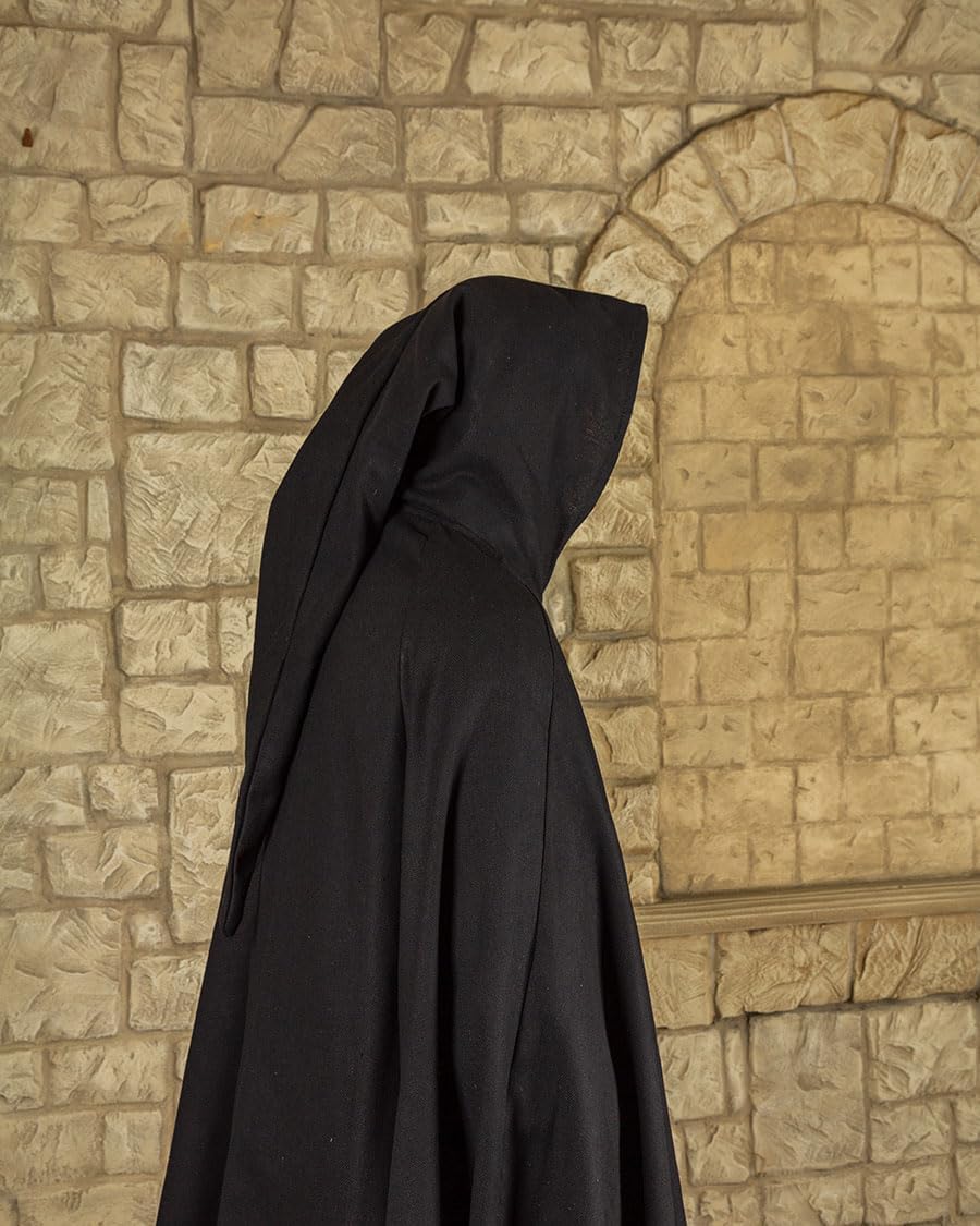 MYTHOLON Gora Umhang mit Kapuze, Kostüm aus Canvas, Mittelalter LARP, Verkleidung Damen Herren, Bord