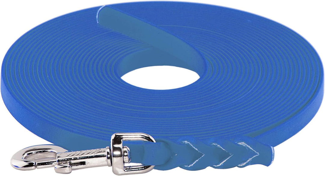 LENNIE BioThane Schleppleine, 9mm, Hunde 5-15kg, 1m lang, ohne Handschlaufe, Azurblau, geflochten 1