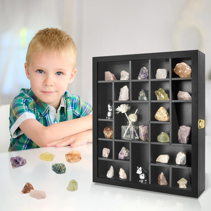 FramePro Felsen Bilderrahmen Vitrine Kristall Shadow Box 35x40cm 3D Rahmen zum Befüllen Tiefer Aufbe