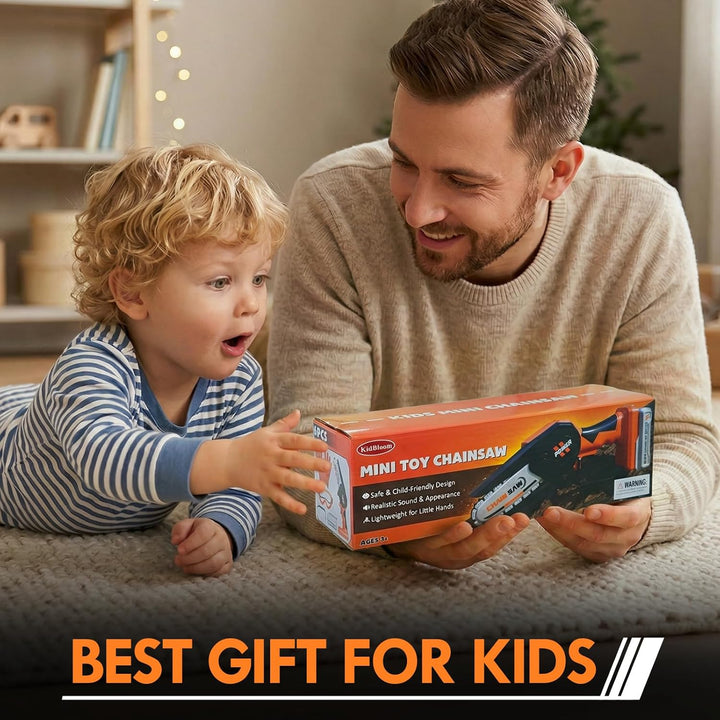 KidBloom Mini Kettensäge Kinder, Werkzeug Kinder mit Handschuhen und Schutzbrille, Geschenke Jungen