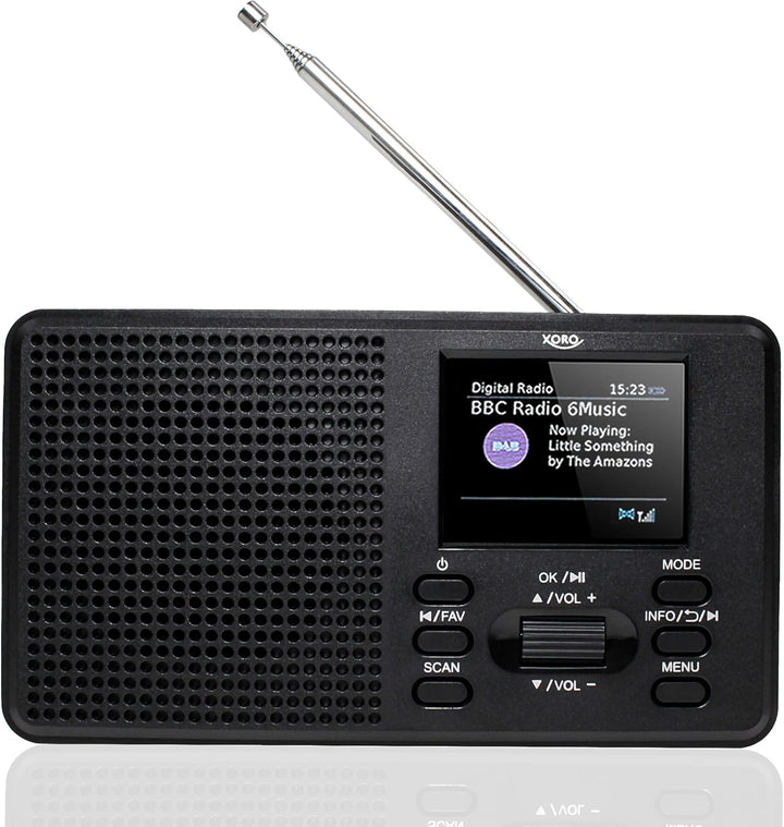 XORO DAB 142 - Tragbares Digitalradio, UKW und DAB+ Empfang, Senderspeicher, RDS-Funktion, Wecker, B