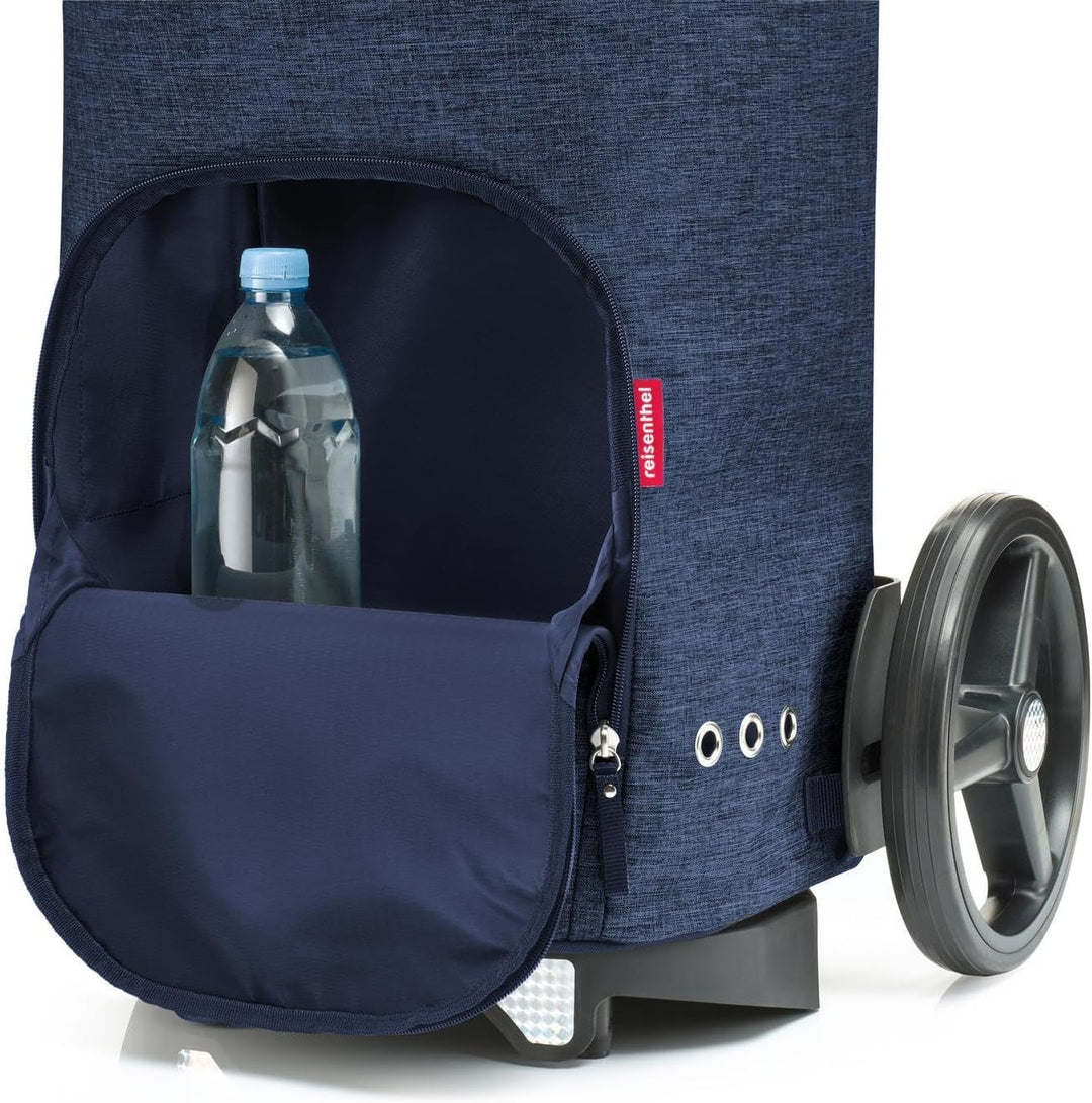 reisenthel citycruiser Set (Rack + Bag) Tasche Twist Navy + Rack Black - Praktische Einkaufstasche m