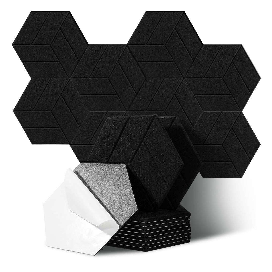12 Stück Akustikpaneele Hexagon Selbstklebend Akustikplatten Akustikschaumstoff Akustik Panel Wandpa