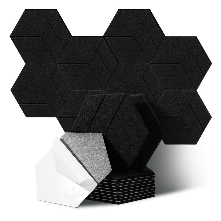 12 Stück Akustikpaneele Hexagon Selbstklebend Akustikplatten Akustikschaumstoff Akustik Panel Wandpa
