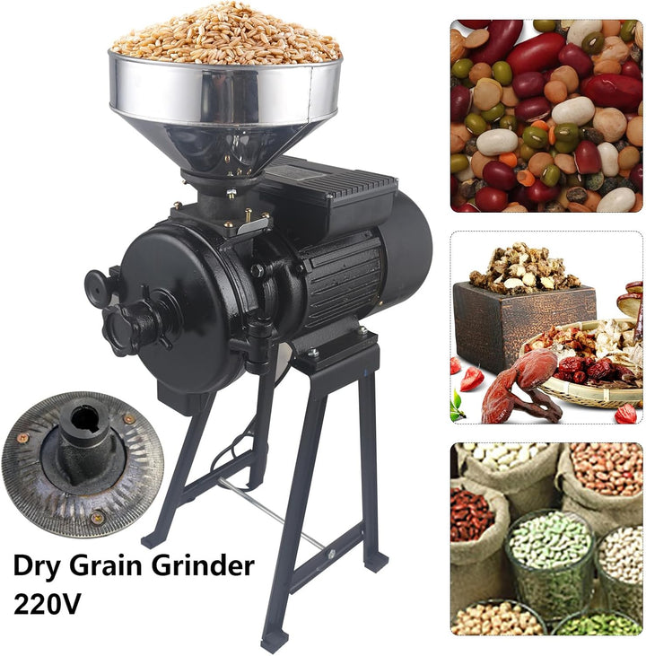 2200W Elektrisch Getreidemühle Kornmühle 220V Elektrischemühle Getreidemühle Maschine Zerkleinerer,