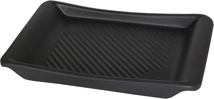 Keramische Grillschale Rechteckig, schwarz Keramik Grill Keramikschale