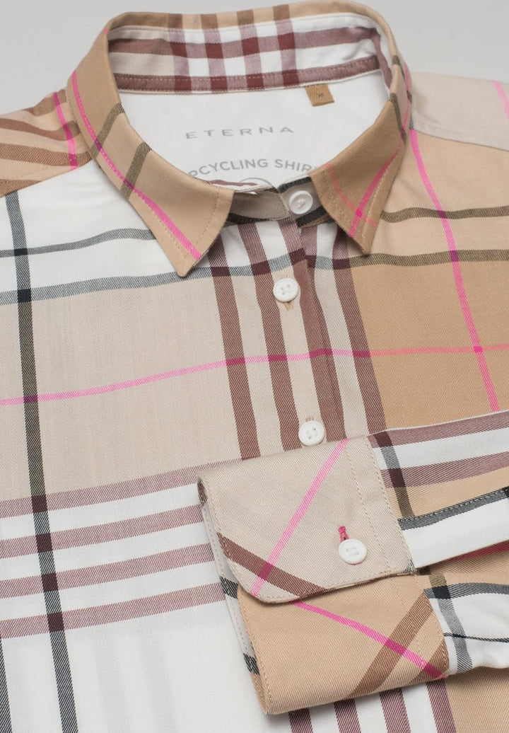 eterna Langarm Bluse Modern Classic kariert