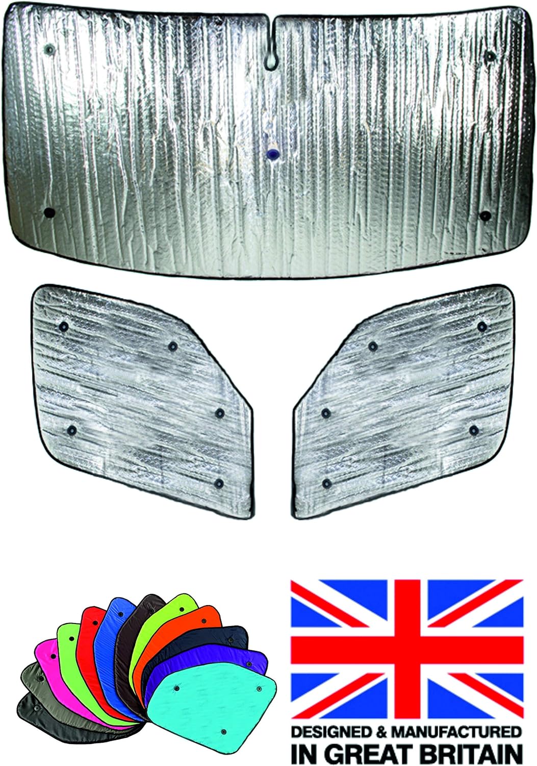 Doppelseitige Innenthermoblenden für den Volkswagen Crafter (Baujahr 2000 -2017) Frontset mit Aussch