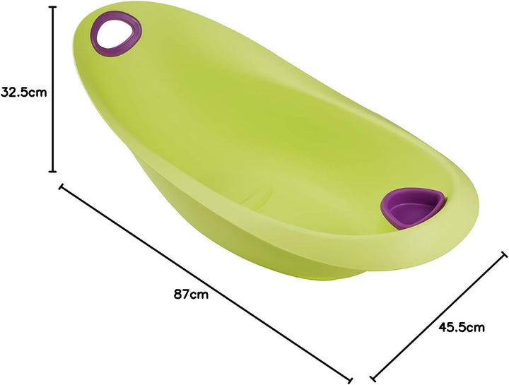 keeeper Hippo Ergonomische Babywanne mit Softgriff, Stöpsel und anatomisch geformten Badesitz, Ab 0