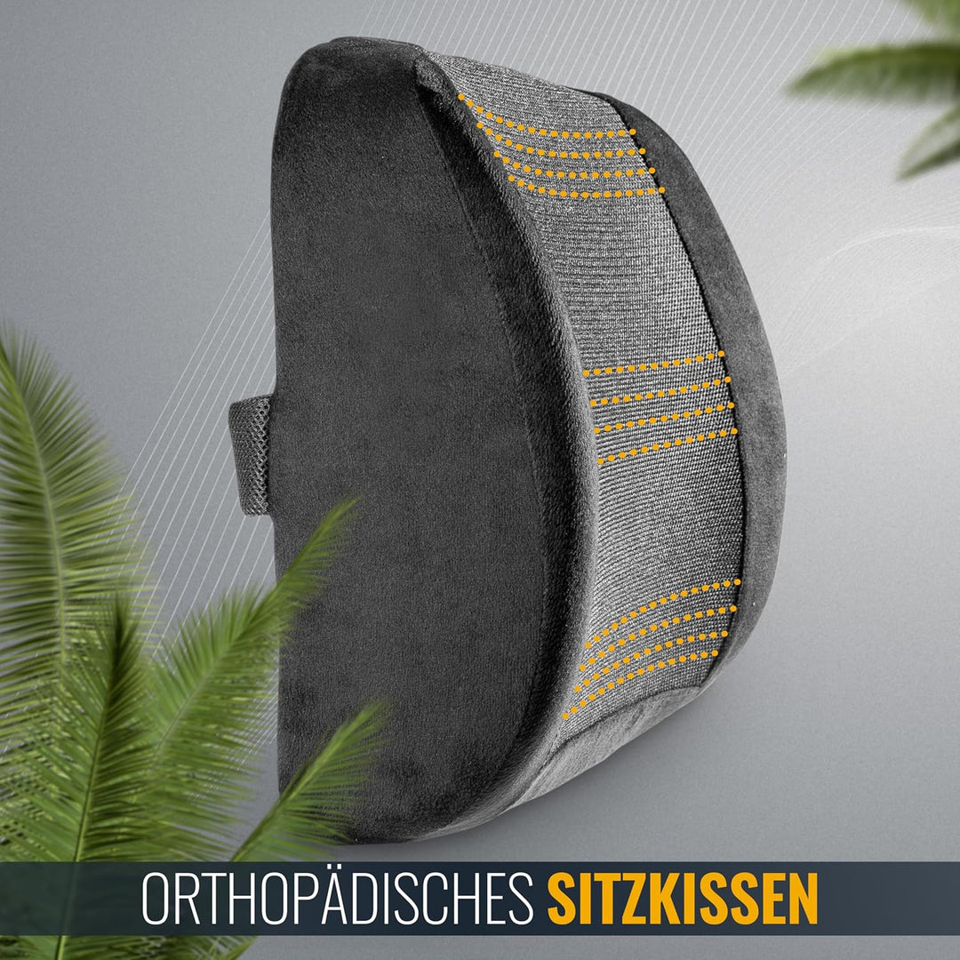 RICOO Ergonomisches Lendenkissen Kissen für den Rücken Lendenwirbelstütze Orthopädisch für Bürostuhl