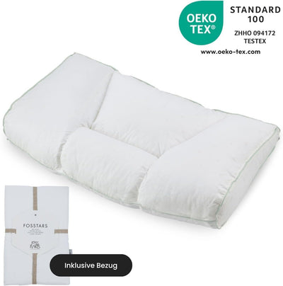 FOSSFLAKES Nordic Sleep by Chiropractic - Nackenstützkissen mit Bezug, die Ultimative Lösung für Nac