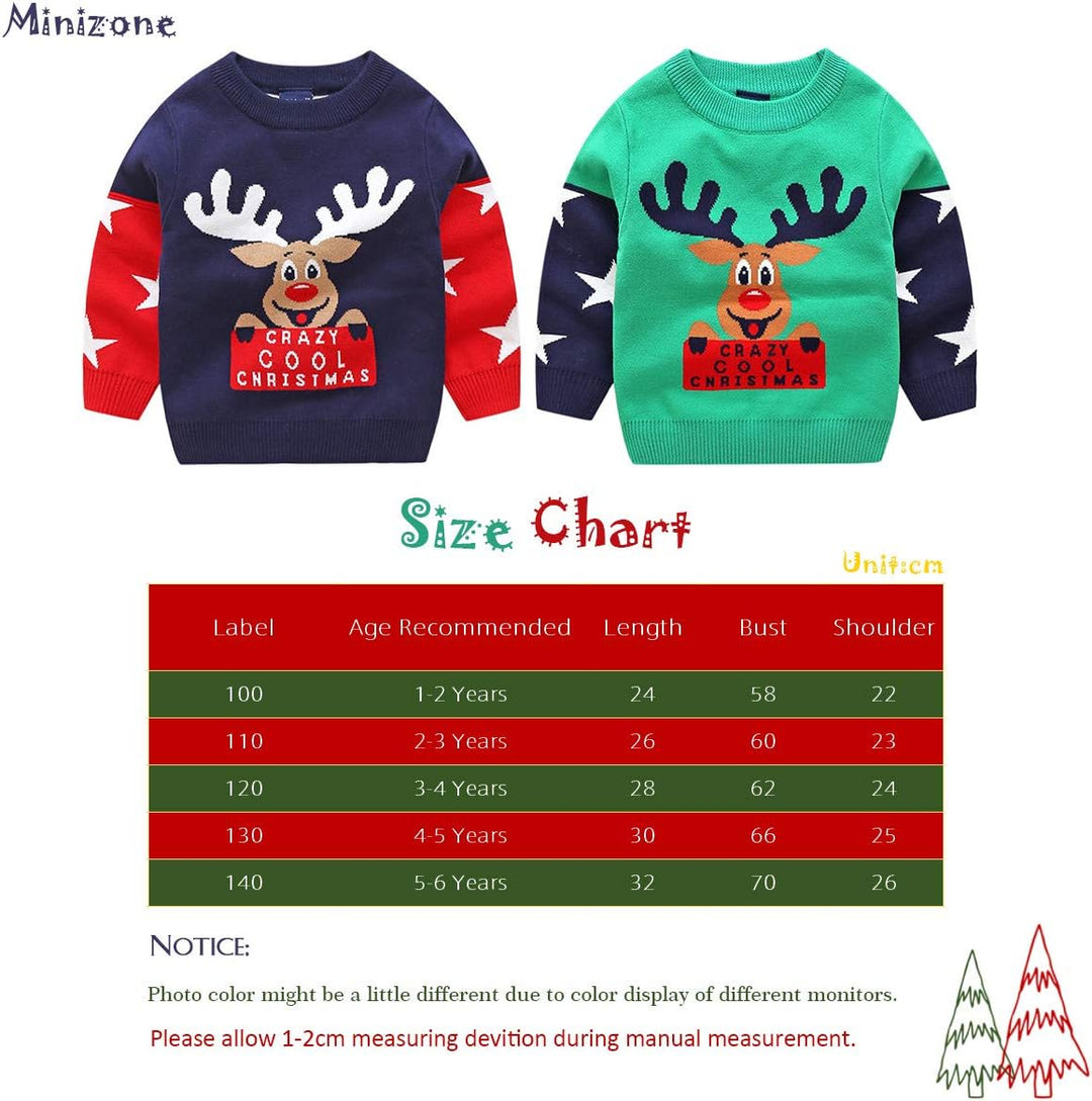 Minizone Baby Winter Strickpullover Weihnachten Langarm Sweatshirts Warme Kleidung 1-6 Jahre 1-2 Jah