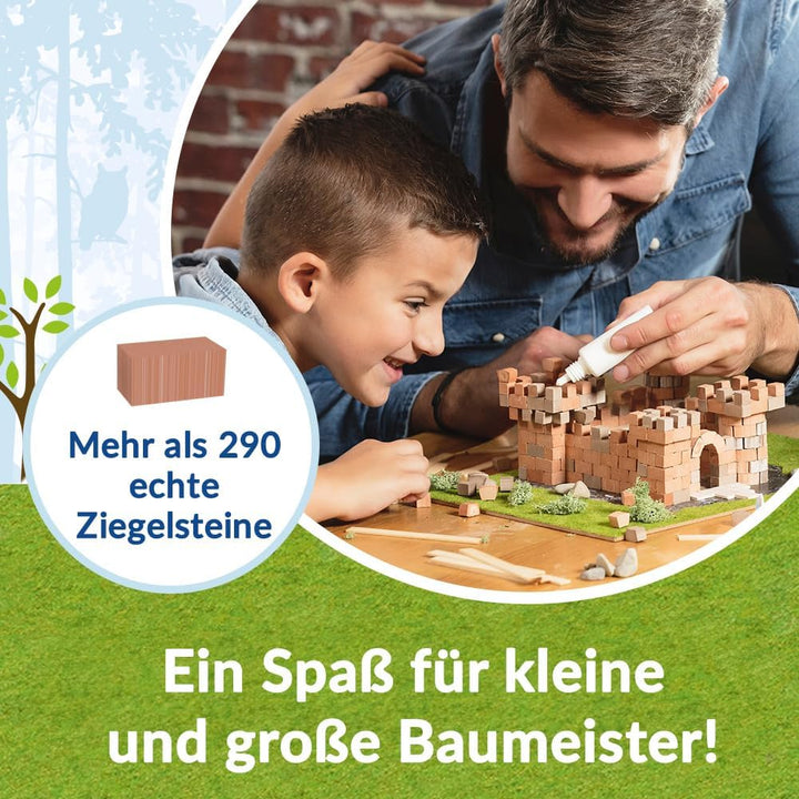 Trefl – Brick Trick: Haus/House - Bauen mit Ziegeln, EKO Echte Ziegelsteine, 290 Ziegel, für Kinder