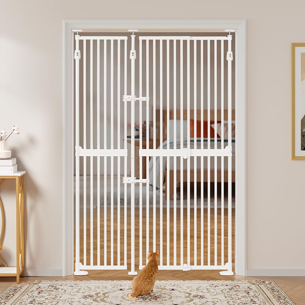 unipaws 190cm extra hohes Haustiertor, verstellbares Katzentor mit engem Spalt, ausziehbar 190–250cm