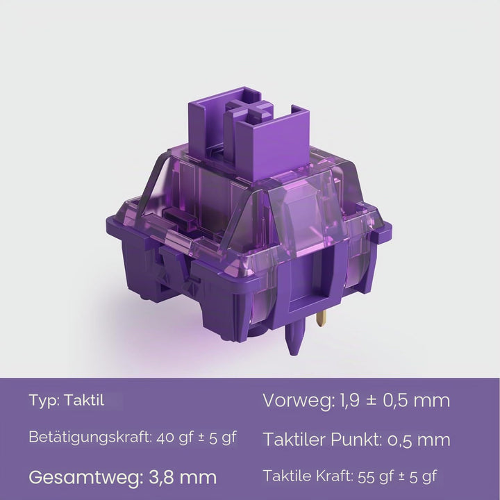 Akko V3 Pro Violett Schalter für Gaming-Tastatur, taktile Schalter, 5-Pin 40gf, staubdichter Schaft,