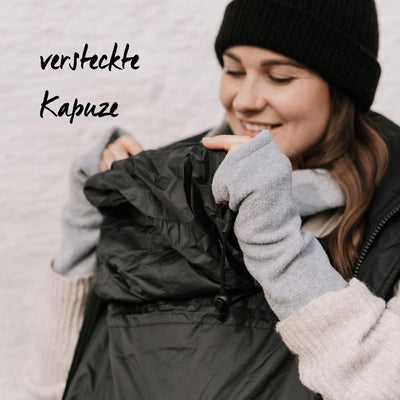 Hoppediz Fleece-Cover 3-in-1, wärmendes universal Tragecover für Babytrage und Tragetuch mit Regensc