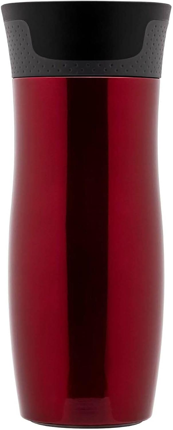 Contigo West Loop Thermobecher aus Edelstahl in der Farbe Rot mit 470ml, Masse: 8cm x 9cm x 20,5cm,