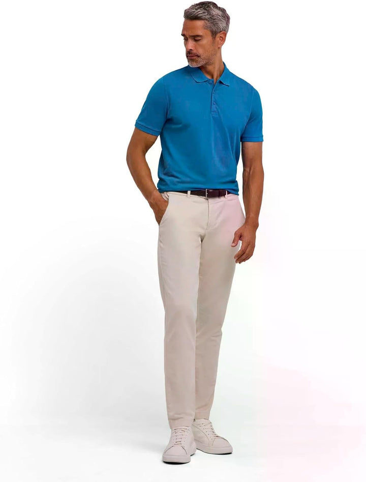 FALKE Herren Basic Polo Shirt Piqué Poloshirt weich hautfreundlich bequem S Blau Cyan 6964, S Blau C