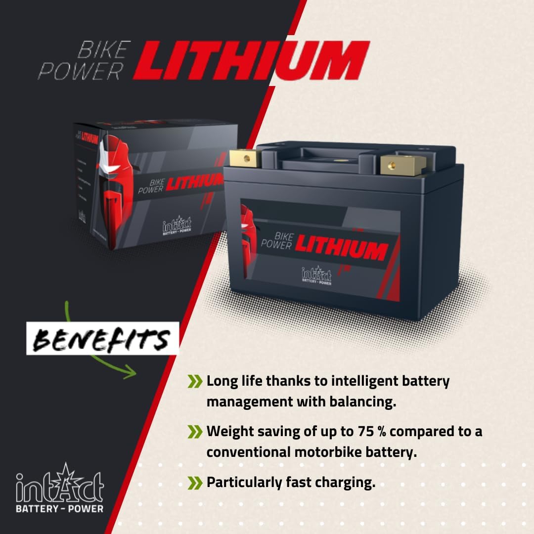 INTACT Li-08 Lithium 1,6Ah Bike Power Motorradbatterie 12,8V