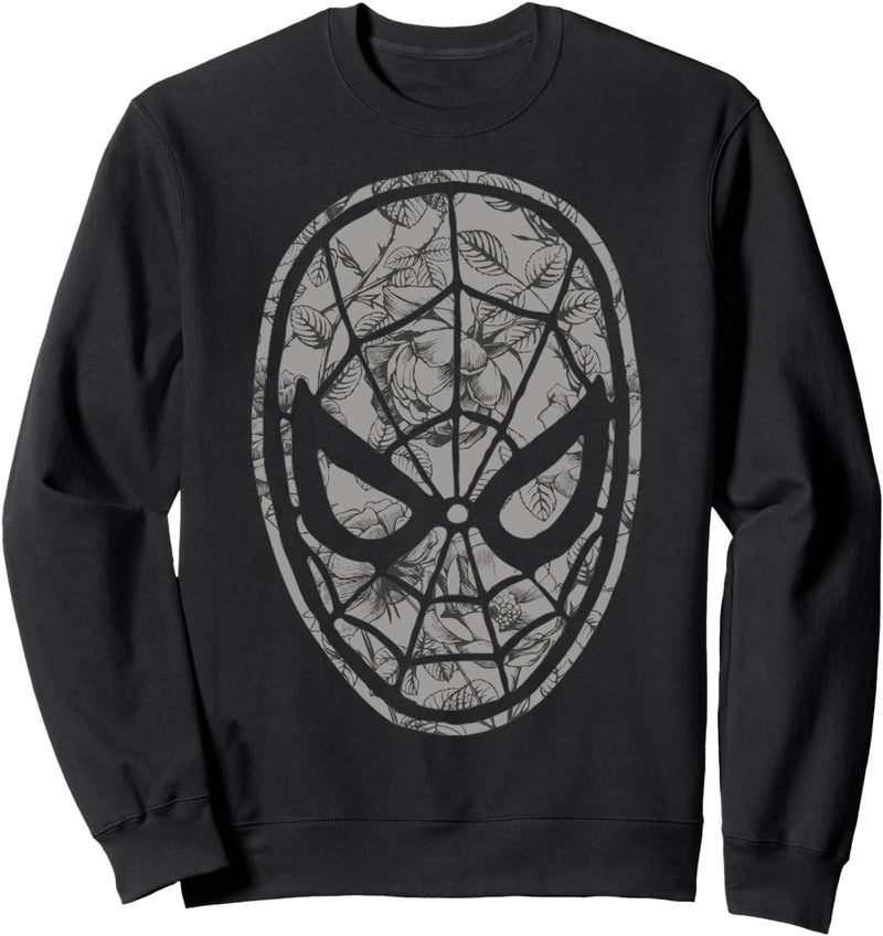 Marvel Spider-Man Grayscale Floral Print Sweatshirt