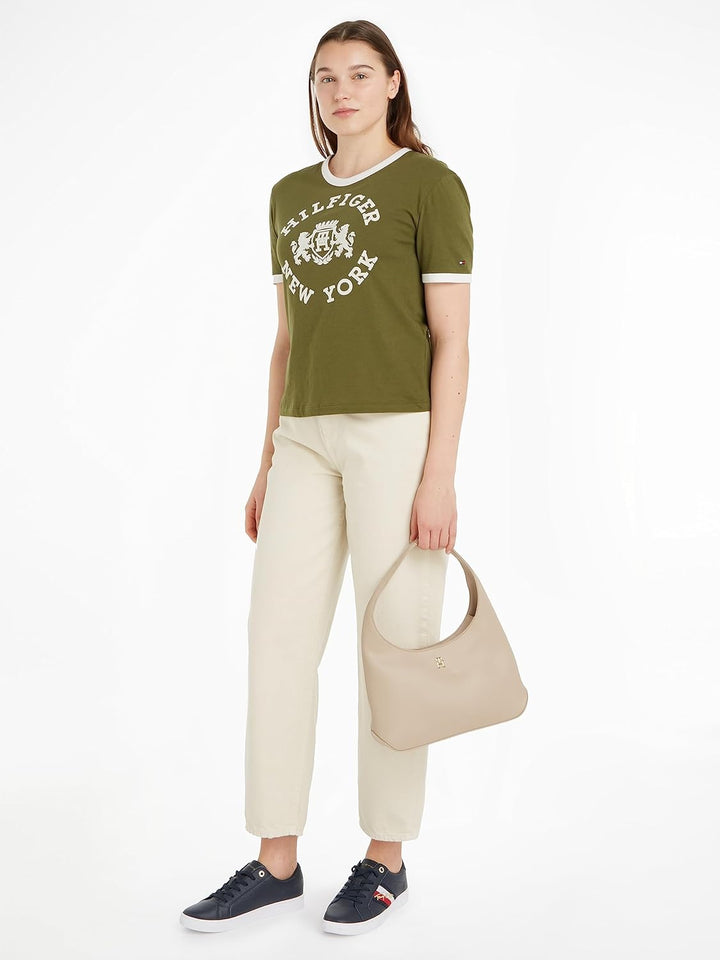 Tommy Hilfiger Damen Tasche Staple mit Reissverschluss Merino, Merino