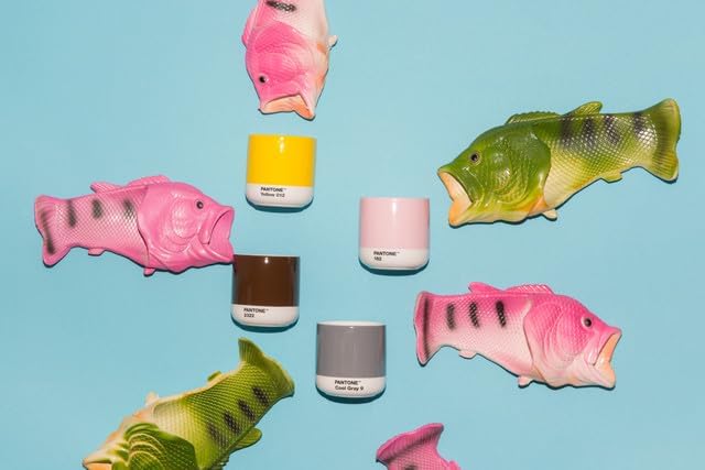 PANTONE Porzellan Latte Macchiato Thermobecher, 220ml, 4er-Set: Warm Gray 2 C, Cool Gray 2 C, Brown