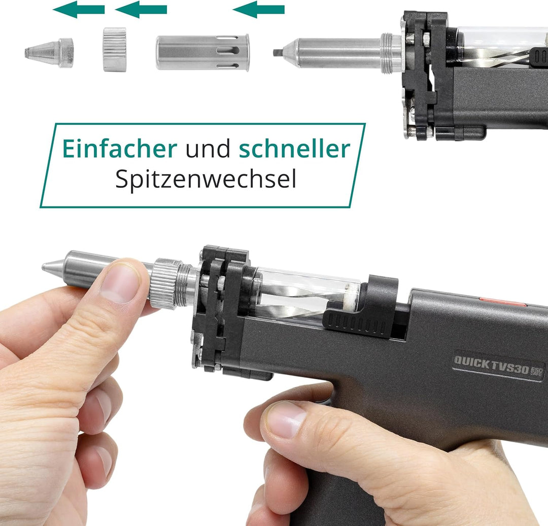 QUICK TV2+ Vakuum-Entlötstation 200W – präzise Temperaturregelung in Industriequalität, kalibrierbar