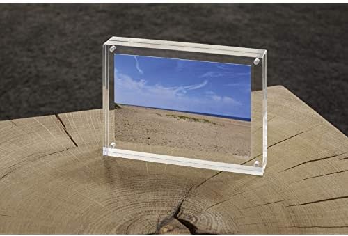 Maul Bilderrahmen MAULstyle aus Acryl 21,1 x 14,9 x 3 cm | Doppelseitiger Fotorahmen im Hoch- oder Q