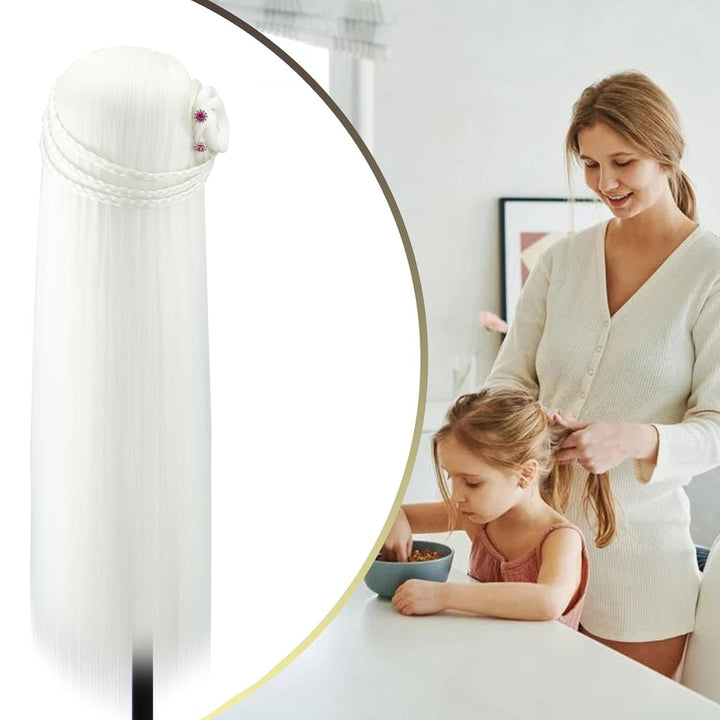 Trainingsköpfe, 28 inch Übungskopf Frisierkopf Friseur 100% Synthetikfaser-Haar Styling Kopf Frisier