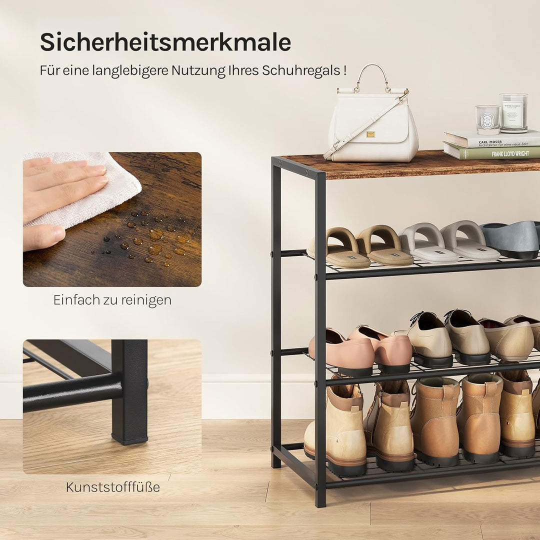 WOLTU Schuhbank Schuhregal mit Sitzfläche Badregal Schuhablage Schuhkommode Schuhständer Organizier