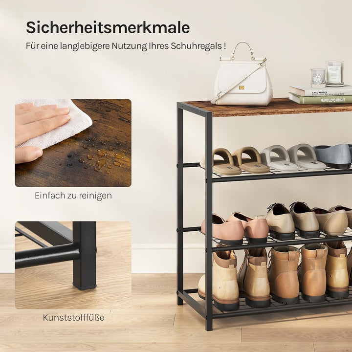 WOLTU Schuhbank Schuhregal mit Sitzfläche Badregal Schuhablage Schuhkommode Schuhständer Organizier