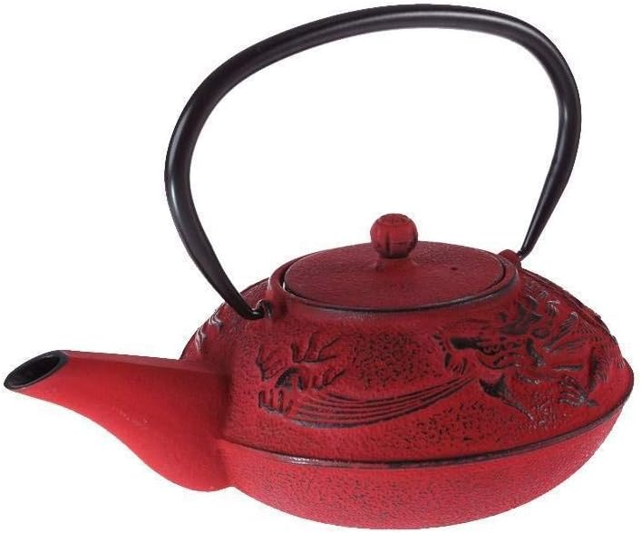 Lachineuse – Teeservice aus Gusseisen – Motiv Asiatischer Drache – 4 Personen Drache Rot, Drache Rot