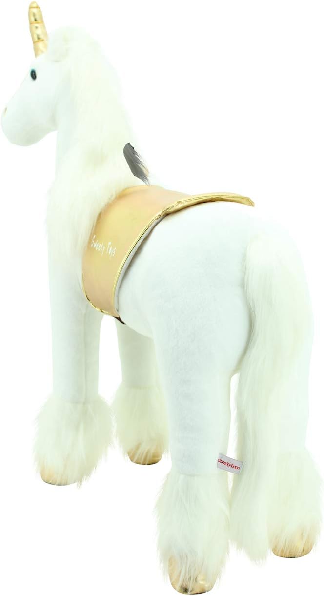 Sweety Toys 11292 Stehpferd Einhorn 80 cm mit Stahlunterbau