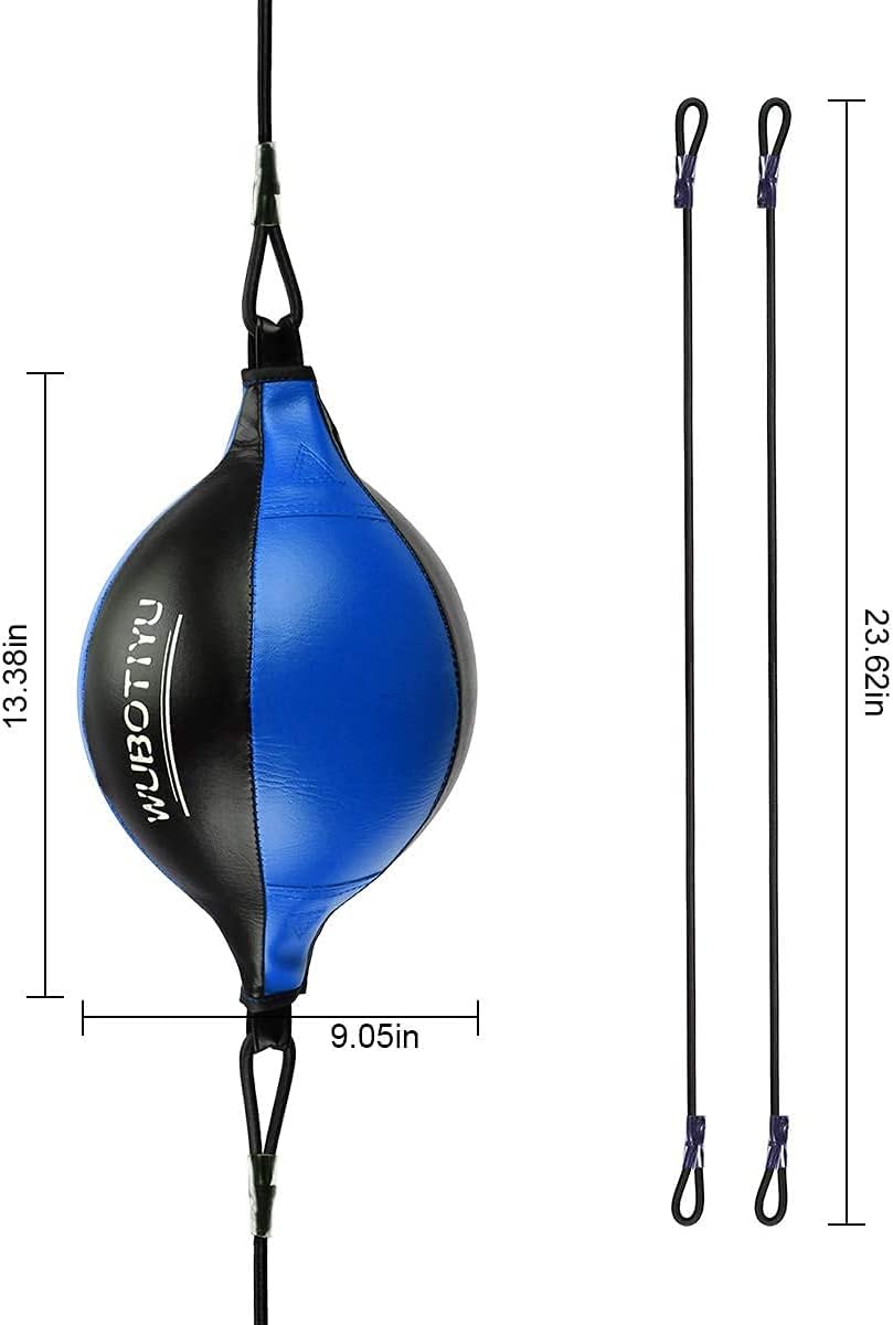 HUINING Doppelseitiger Speedball aus Leder Universal Boxball MMA Muay Thai Deckentrainingssandsack B