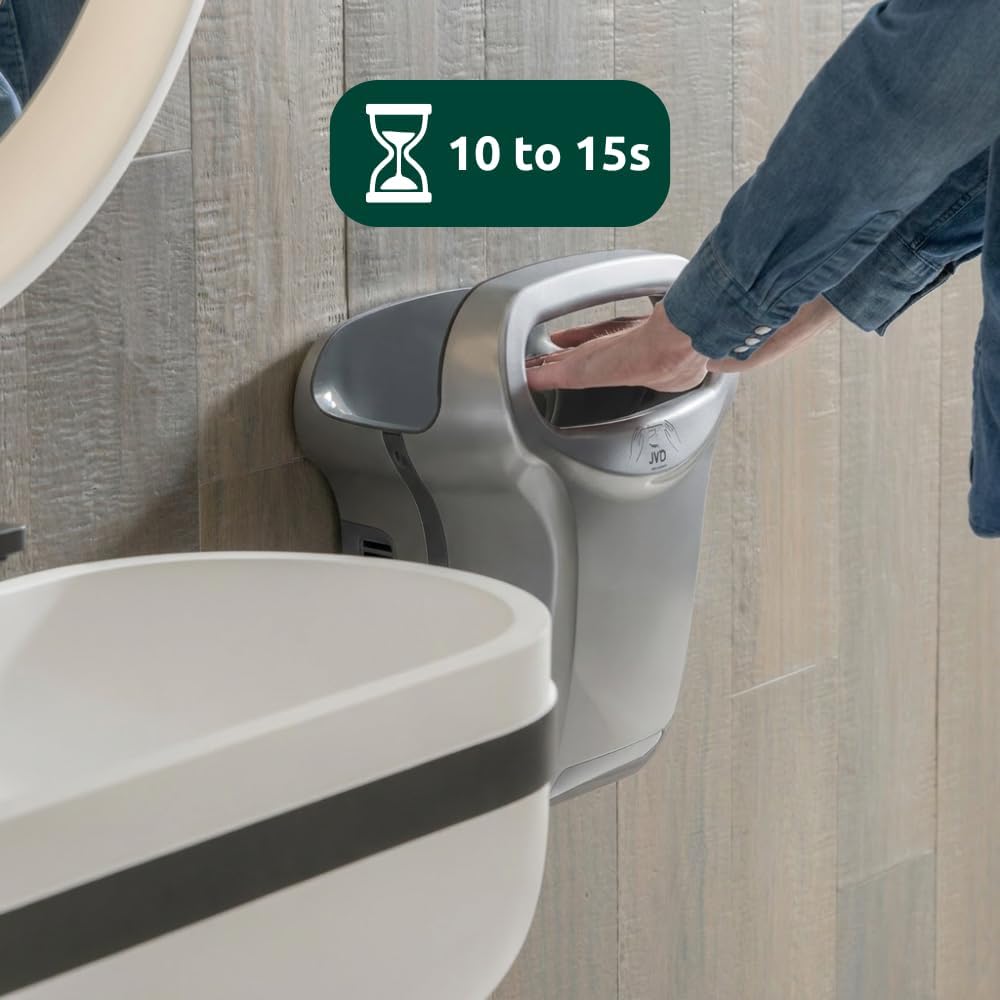 JVD - Sèche-mains Exp'Air Alu Gris Métal Epoxy Automatique à Air Pulsé Froid