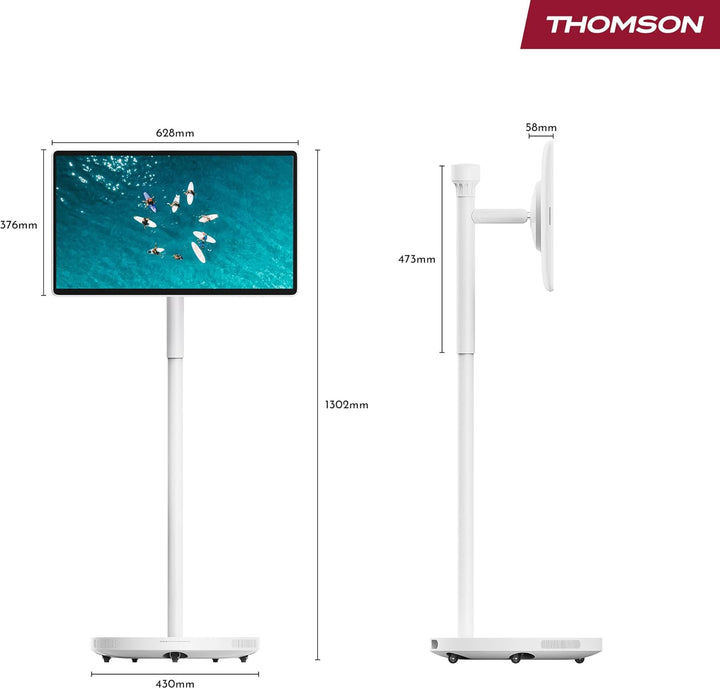 Thomson 27 Zoll (69 cm) Go Plus Pro, Tragbarer Full HD Android Smart TV mit Sprachsteuerung, Touchsc