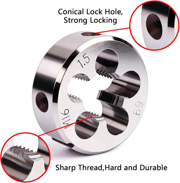 ATOPLEE 1 x M16 metrisches Rechtsgewinde-Schneideisen, M16 x 1,5 mm M16 X 1.5mm, M16 X 1.5mm